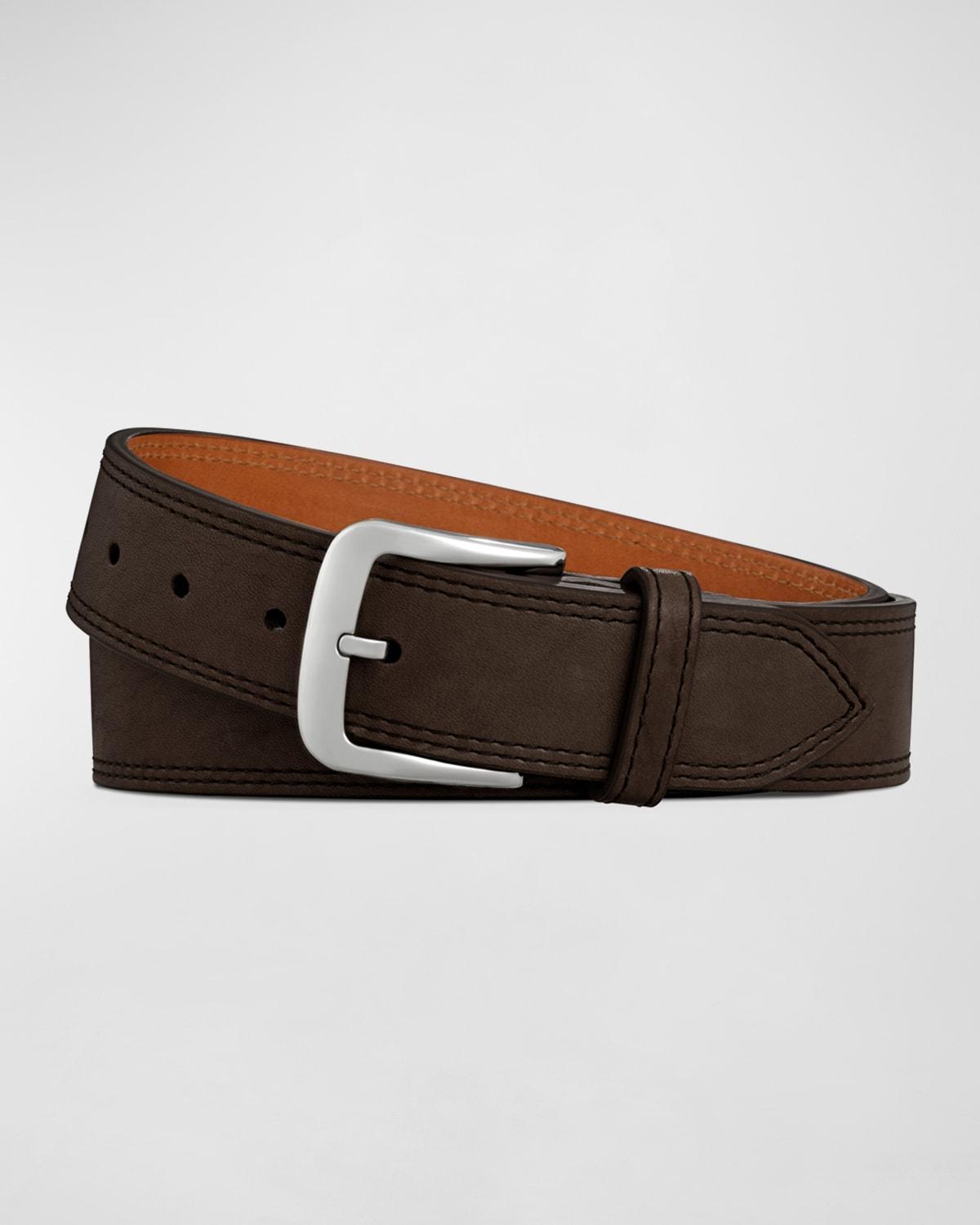 Mens Essex Double Stitch Leather Belt Product Image