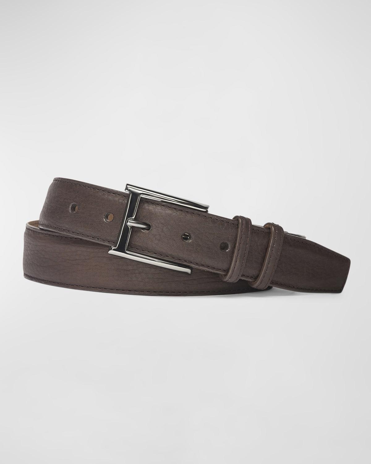 Mens Pebbled Bison Leather Belt Product Image