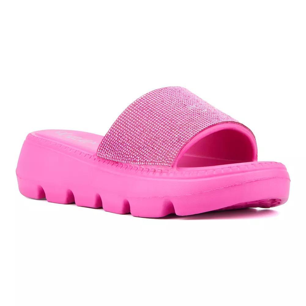 Olivia Miller Women's Glitter Gaze Slide Sandals, Size: 9, Pink Product Image