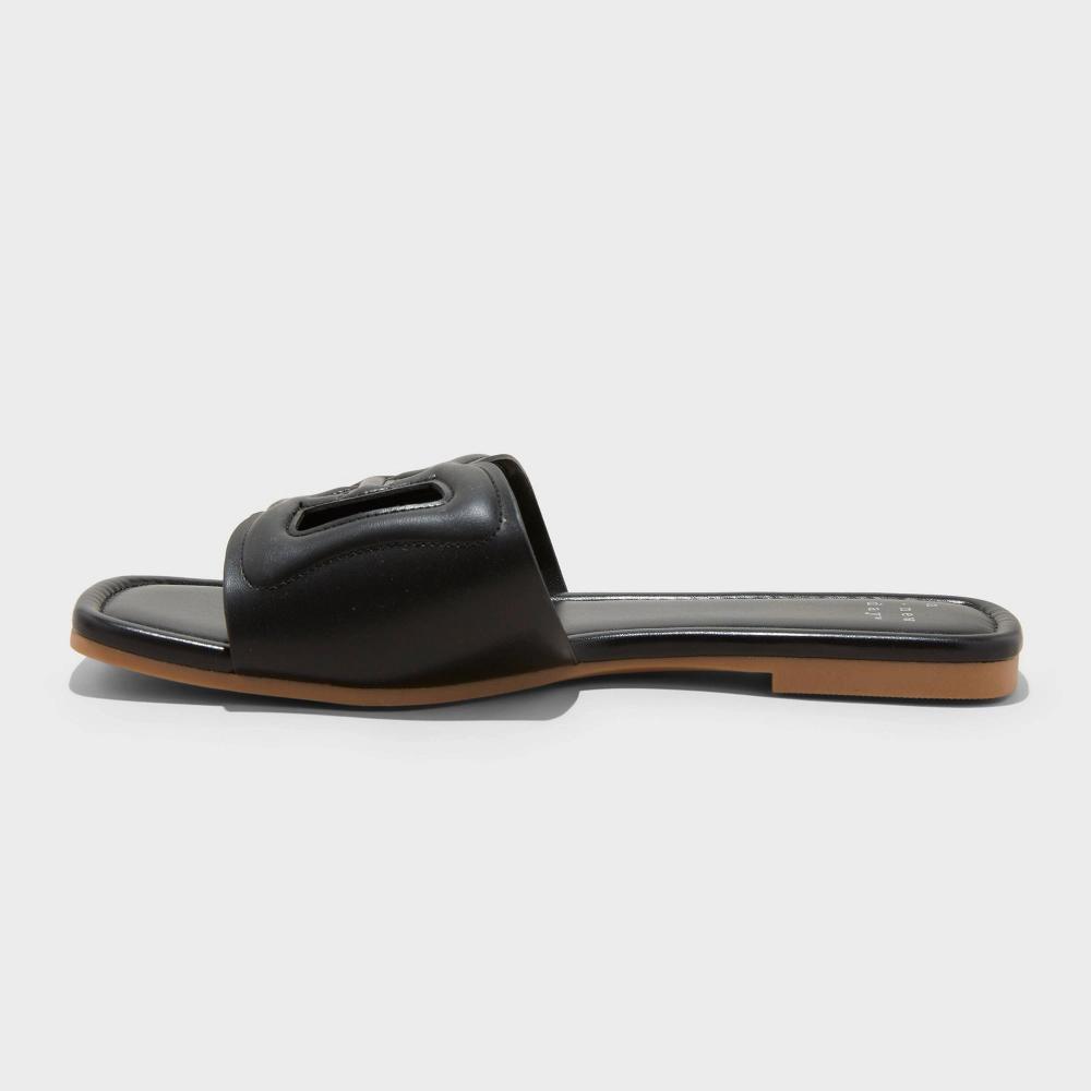 Womens Deidra Slide Sandals - A New Day Black 8.5 Product Image