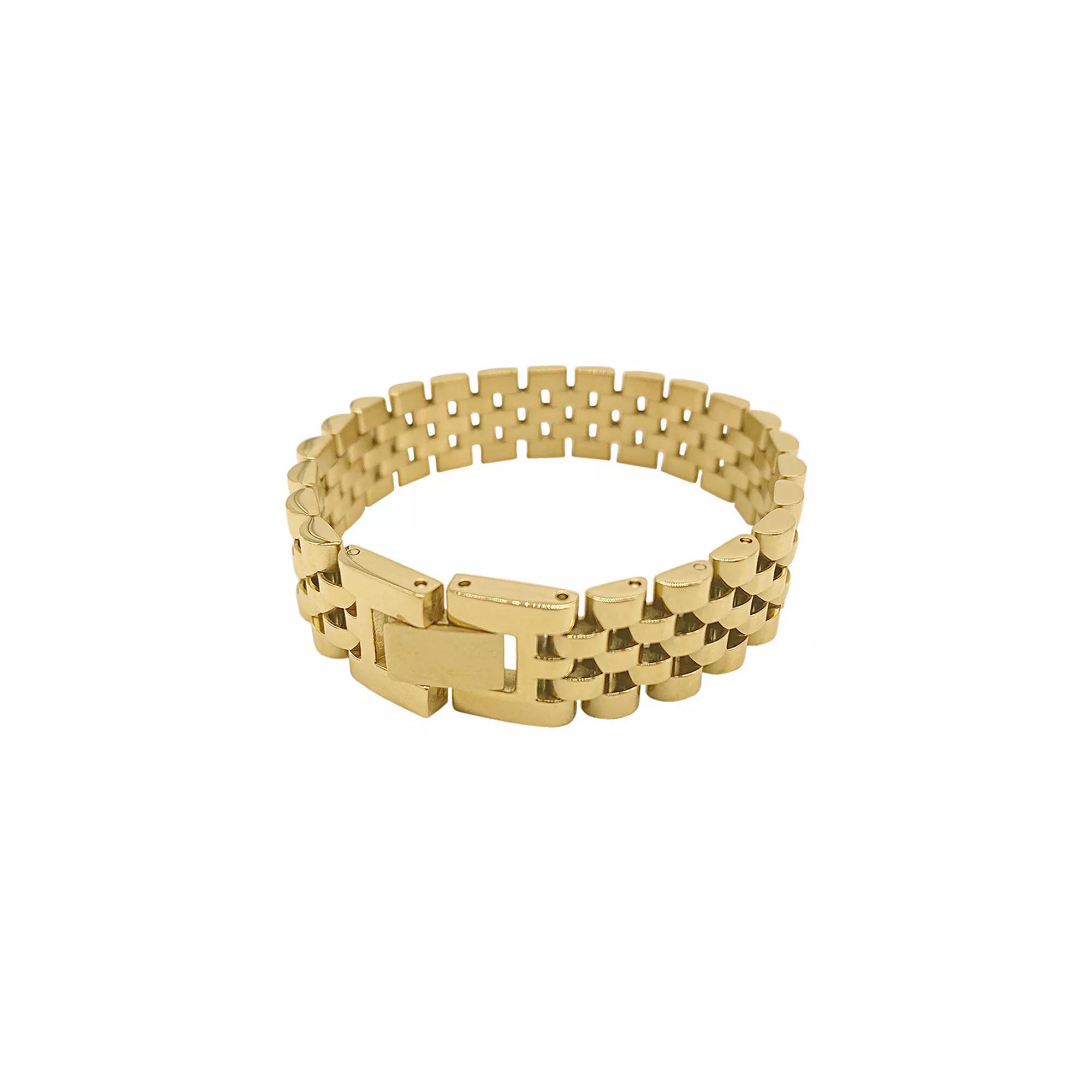 Adornia 14k Gold Plated Watch Band Bracelet, Womens, Yellow Gold Tone Product Image
