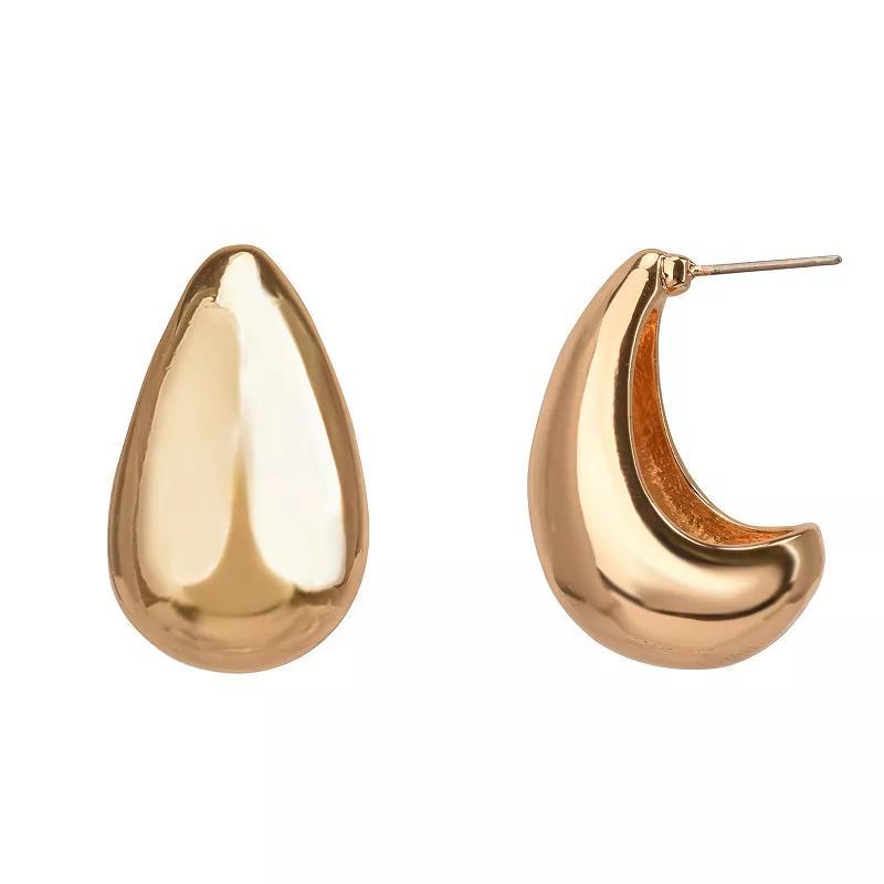 Sculpted Teardrop Stud Earrings, Womens, Gold Tone Product Image