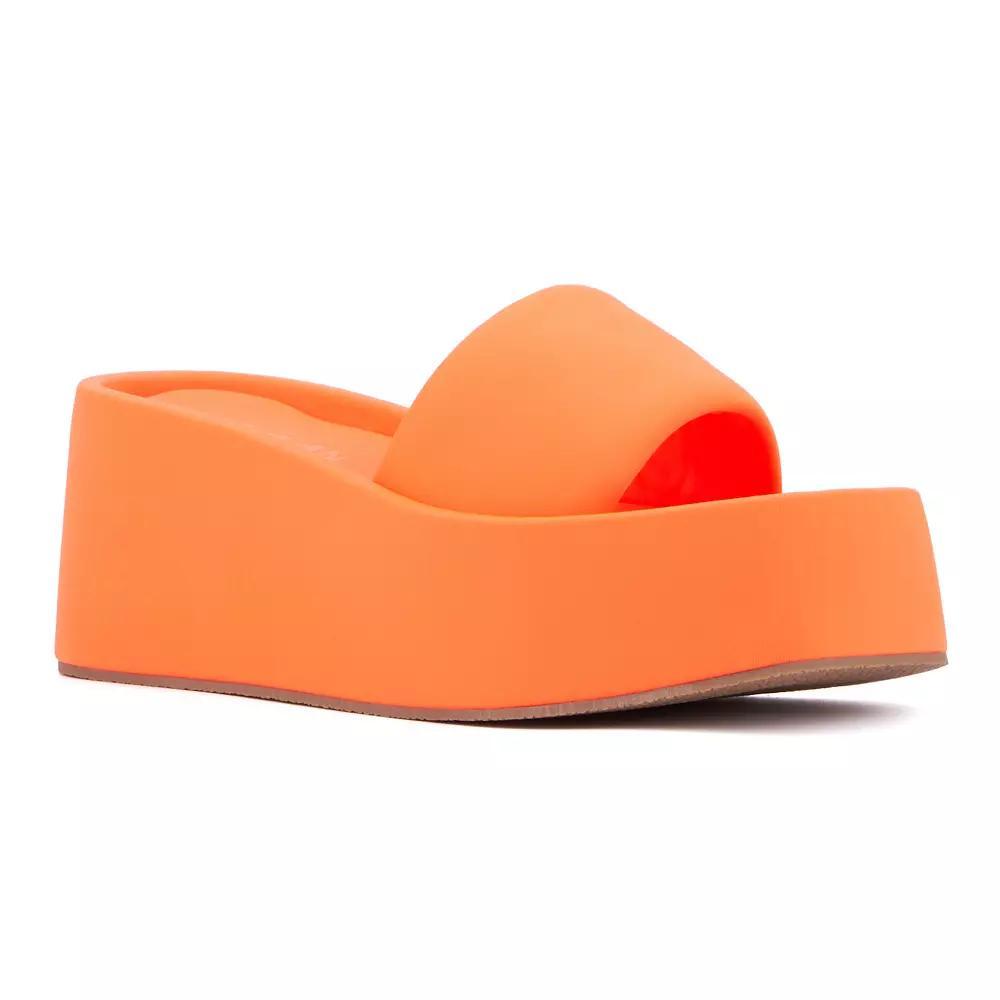 Olivia Miller Women's Uproar Platform Sandals, Size: 10, Light Blue Product Image