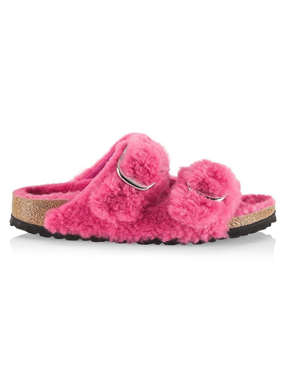 Birkenstock Womens Arizona Big Buckle Shearling Slide Sandals Product Image
