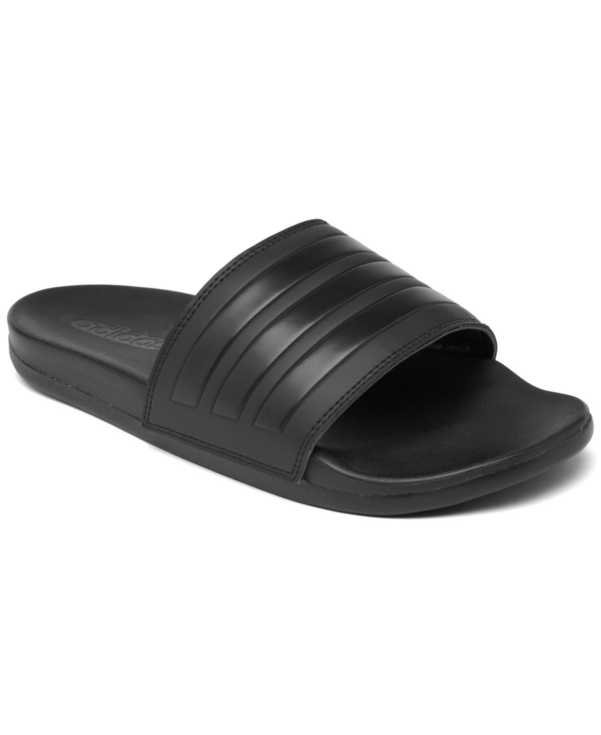 adidas Adilette Stripe Comfort Men's Slide Sandals, Size: 15, Black Black Black Product Image