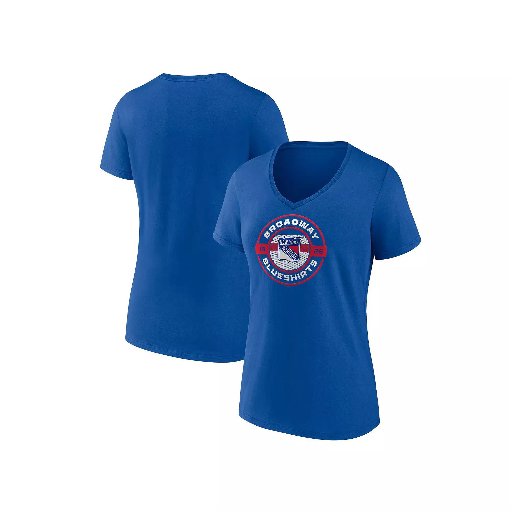 Women's Fanatics Blue New York Rangers Local A V-Neck T-Shirt, Size: XL, Ran Blue Product Image