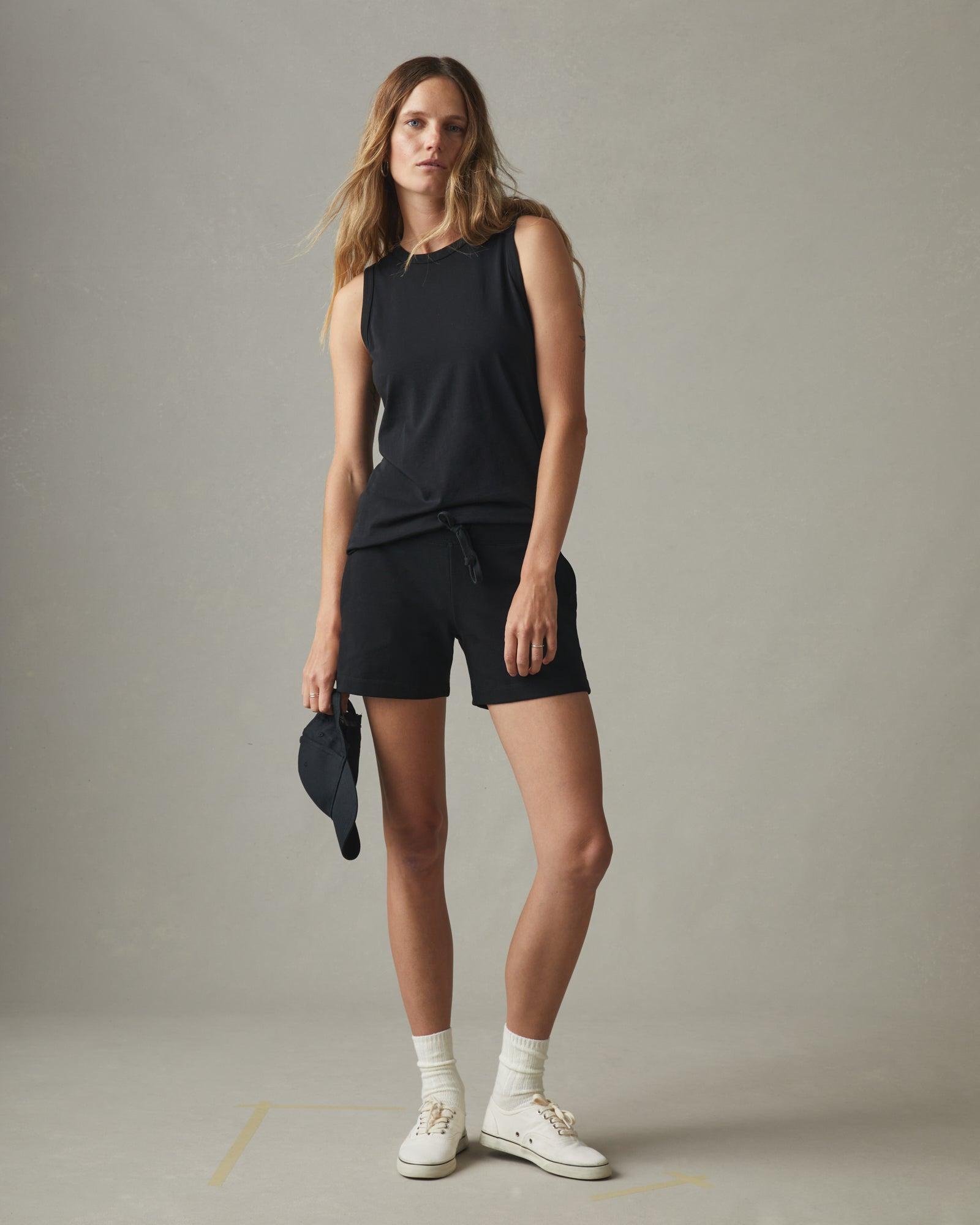 Women's Classic Cotton Muscle Tank - Black Product Image