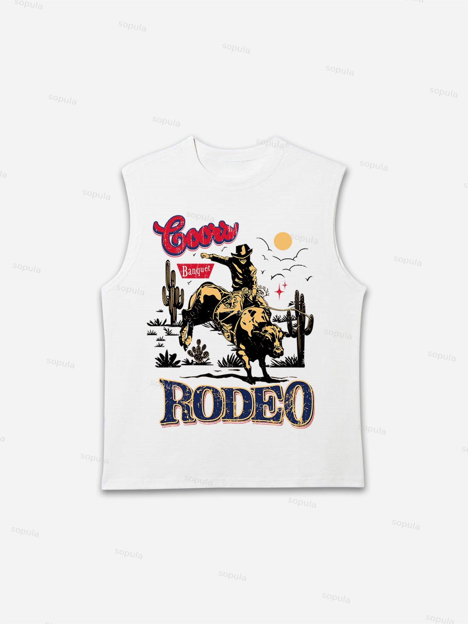 Coors Banquet Rodeo Classic Graphic Cotton Sleeveless Shirt Tank Top Product Image