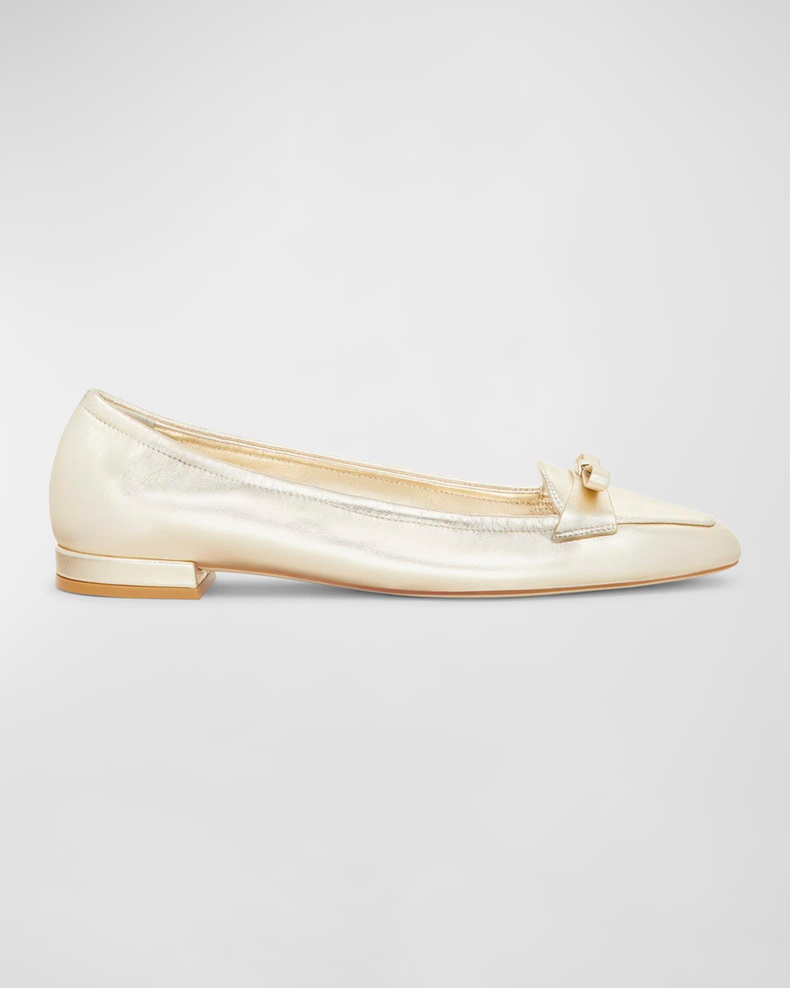 Tully Metallic Bow Ballerina Loafers Product Image