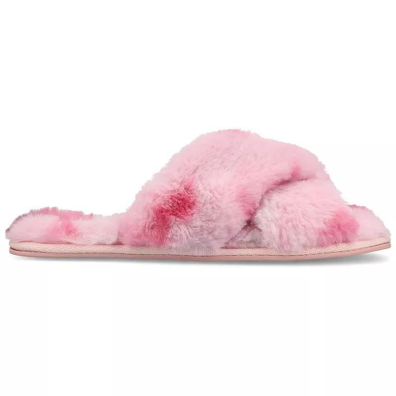 Journee Veedia Women's Crisscross Strap Cushioned Slippers, Size: XL (11/12), Pink Product Image