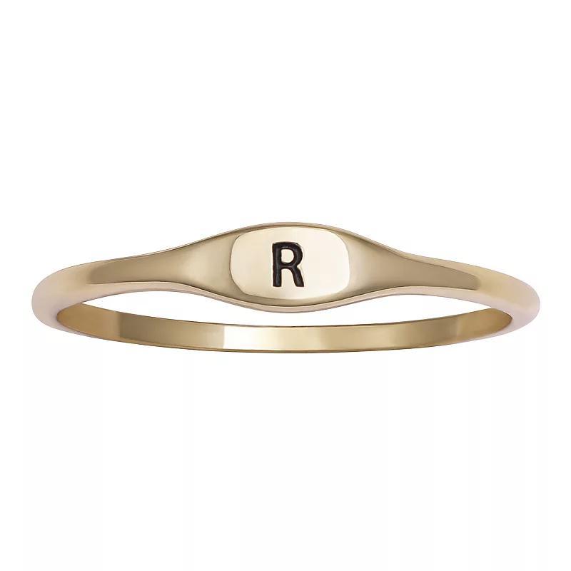 PRIMROSE Polished Oval Oxidized Initial Ring, Women's, Size: 9, Sterling Silver I Product Image
