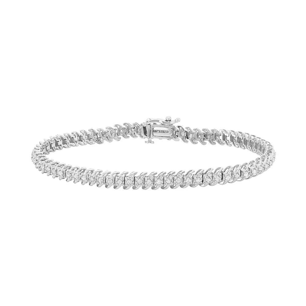 1 Carat T.W. Diamond 10k Gold Tennis Bracelet, Women's, Size: 7", White Product Image