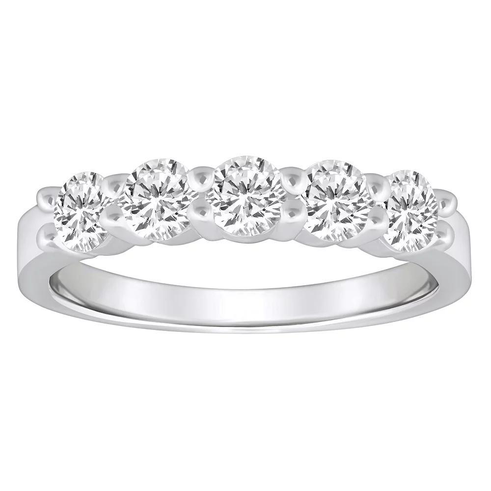 Alyson Layne 14k Gold 1 Carat T.W. Diamond 5-Stone Wedding Band, Women's, Size: 10, Pink Product Image