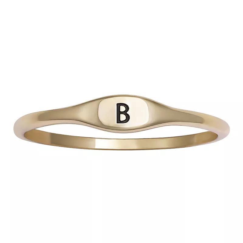 PRIMROSE Polished Oval Oxidized Initial Ring, Women's, Size: 9, Gold Tone G Product Image