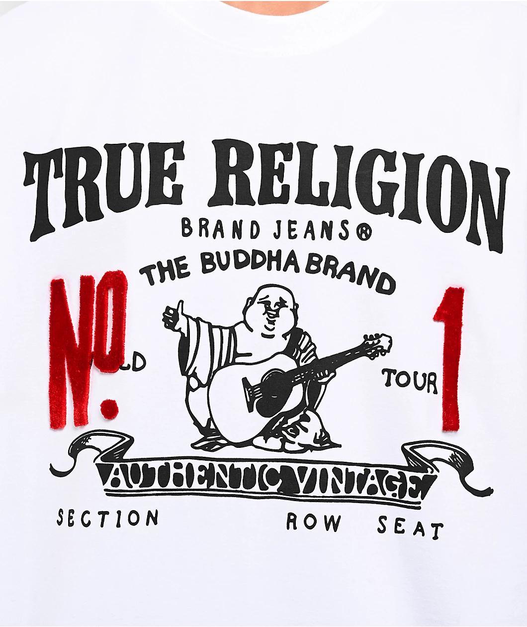 True Religion Vintage No.1 White Heavyweight T-Shirt Product Image