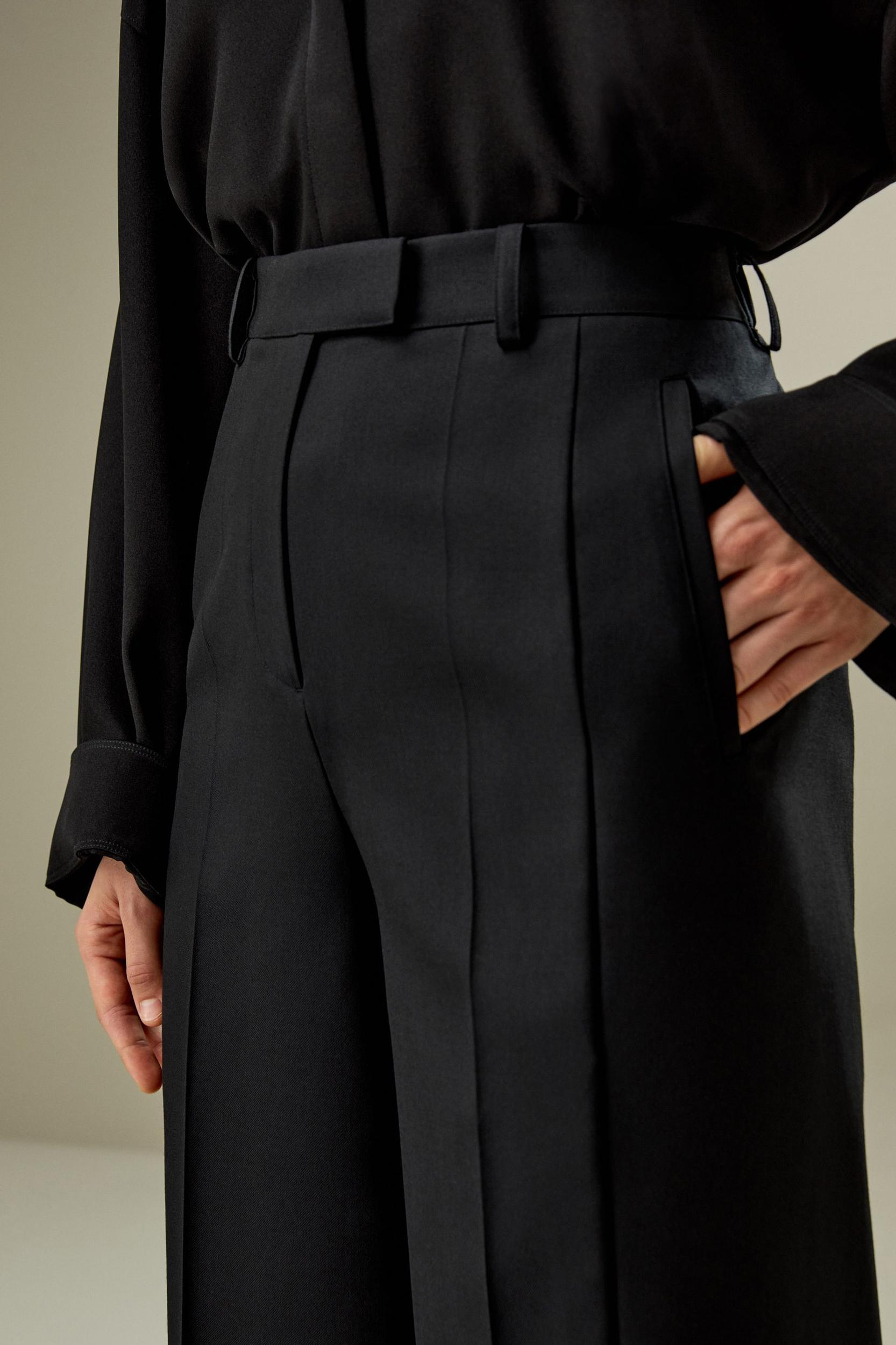 Wool Silk Blend Straight Pants Product Image