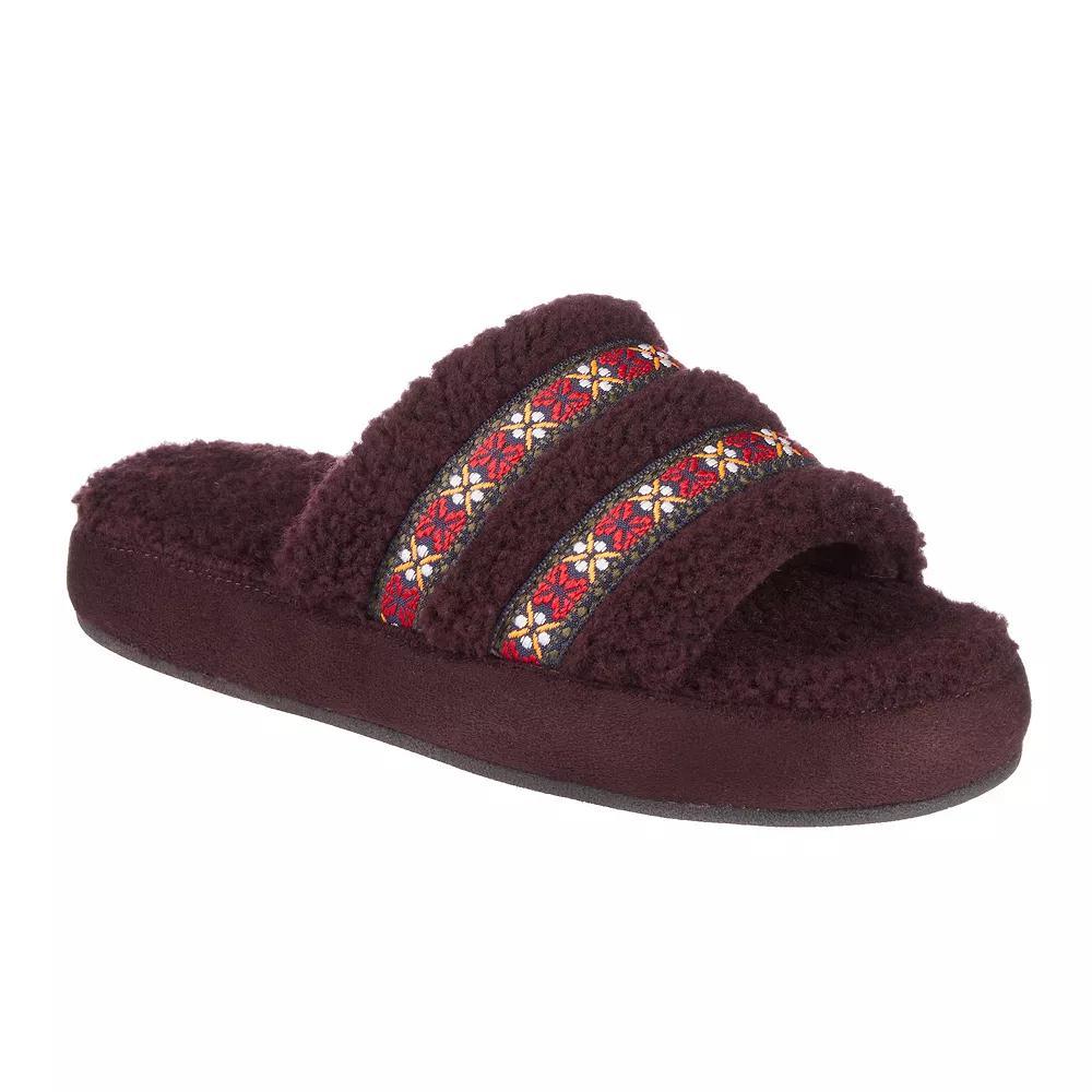 isotoner Clara Memory Foam Women's Slide Slippers, Size: Medium, White Product Image