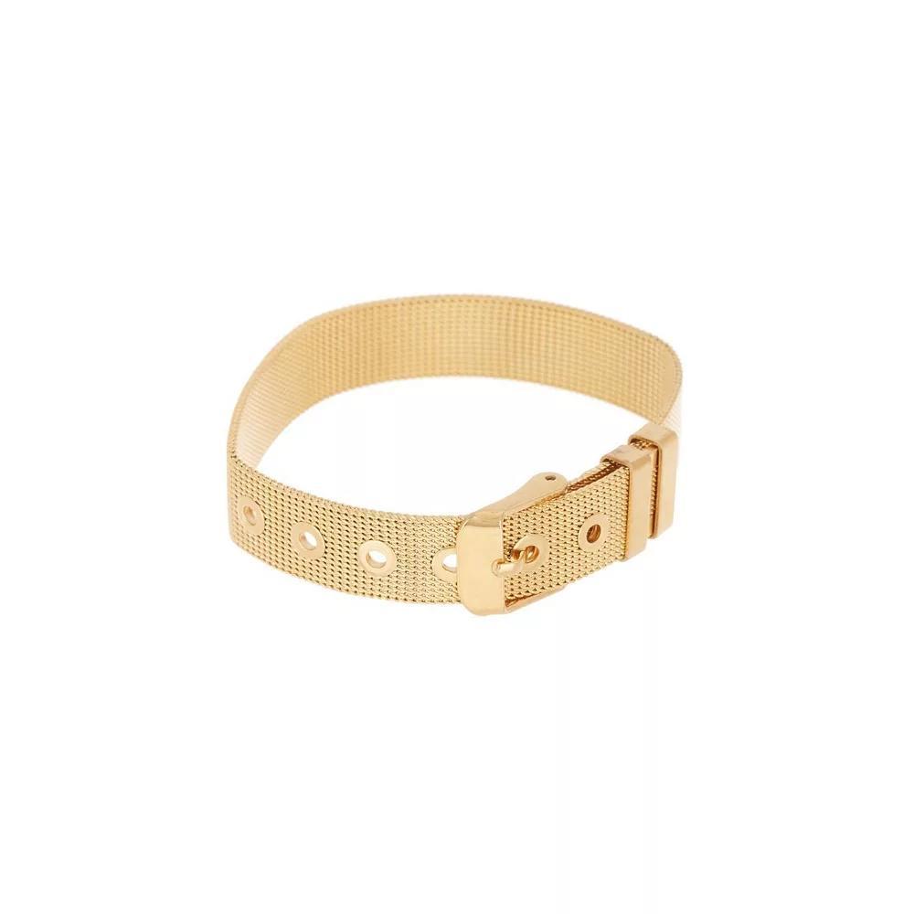 Adornia 14k Gold Plated Belt Bracelet, Womens Gold Tone Product Image