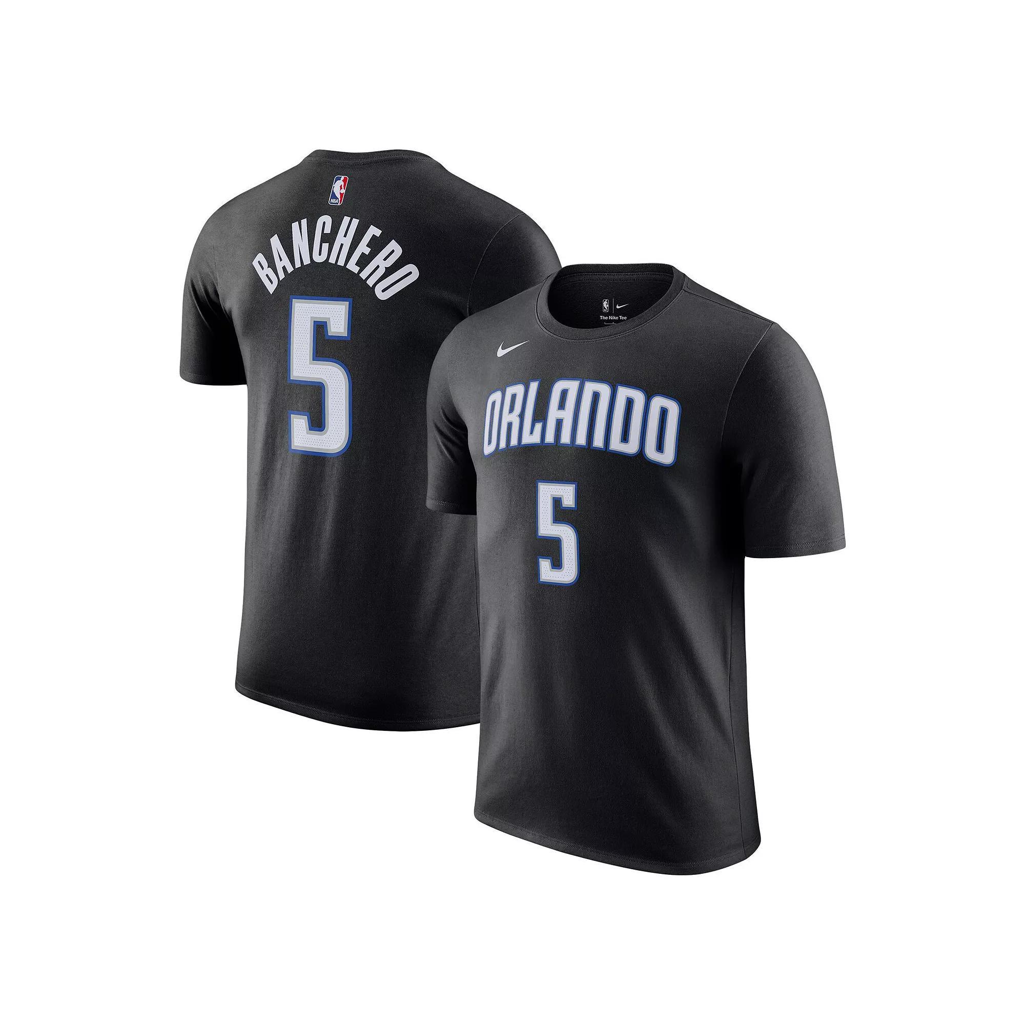 Men's Nike Paolo Banchero Black Orlando Magic Icon 2022/23 Name & Number T-Shirt, Size: XL, Mag Black Product Image