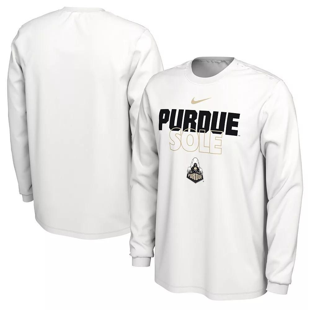 Nike White Purdue Boilermakers 2023 On Court Bench Long Sleeve T-Shirt, Men's, Size: 2XL Product Image