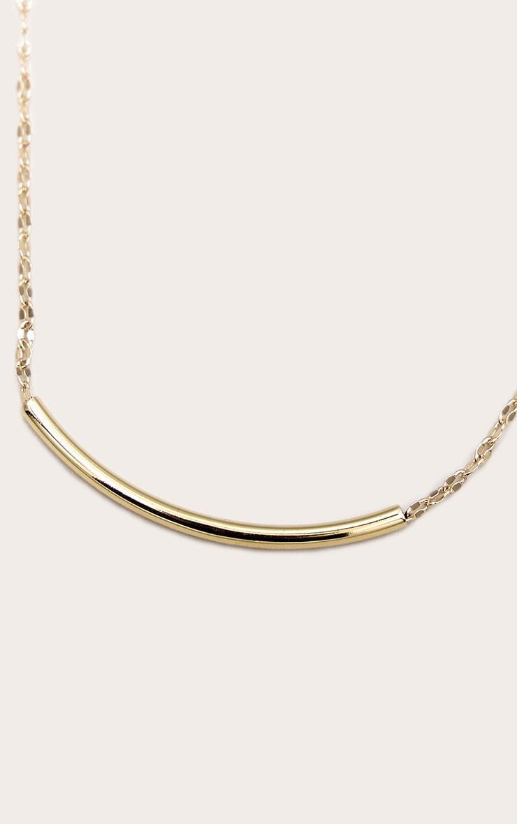 Gold Metal Bar Detail Necklace Product Image
