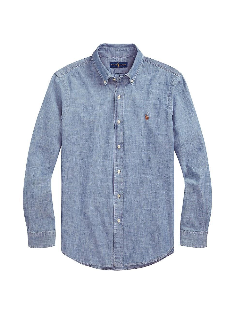 Polo Ralph Lauren Classic-Fit Button-Front Solid Chambray Shirt Product Image