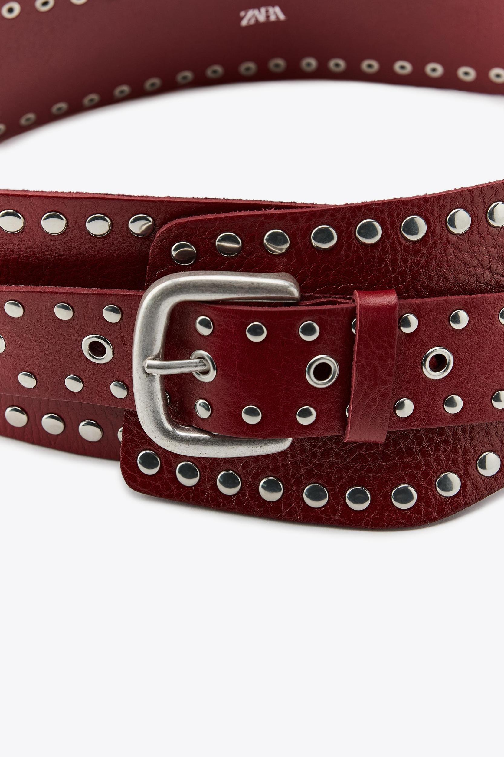 STUDDED LEATHER SASH BELT Product Image