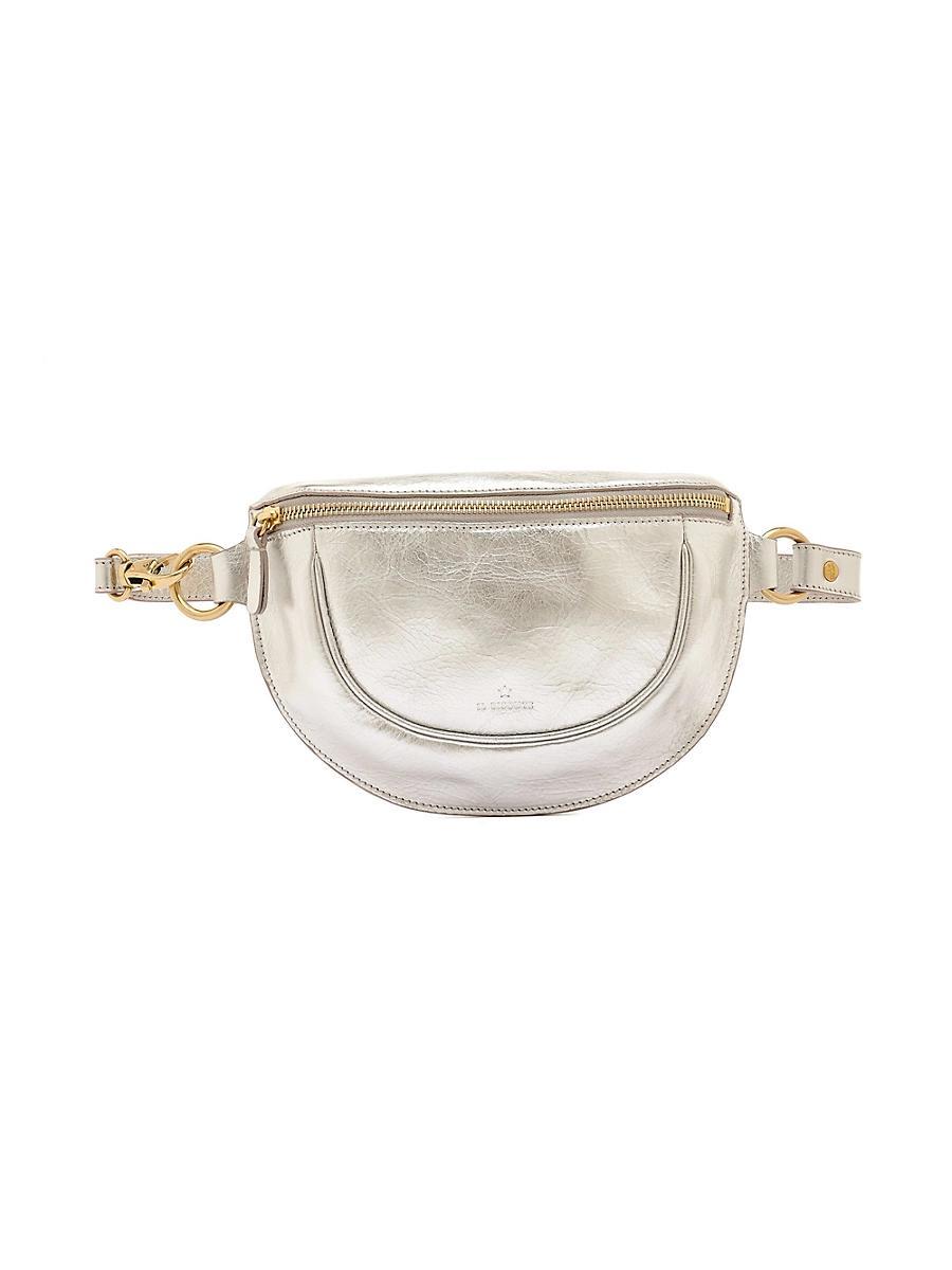 Womens Oliveta Metallic Leather Belt Bag Product Image