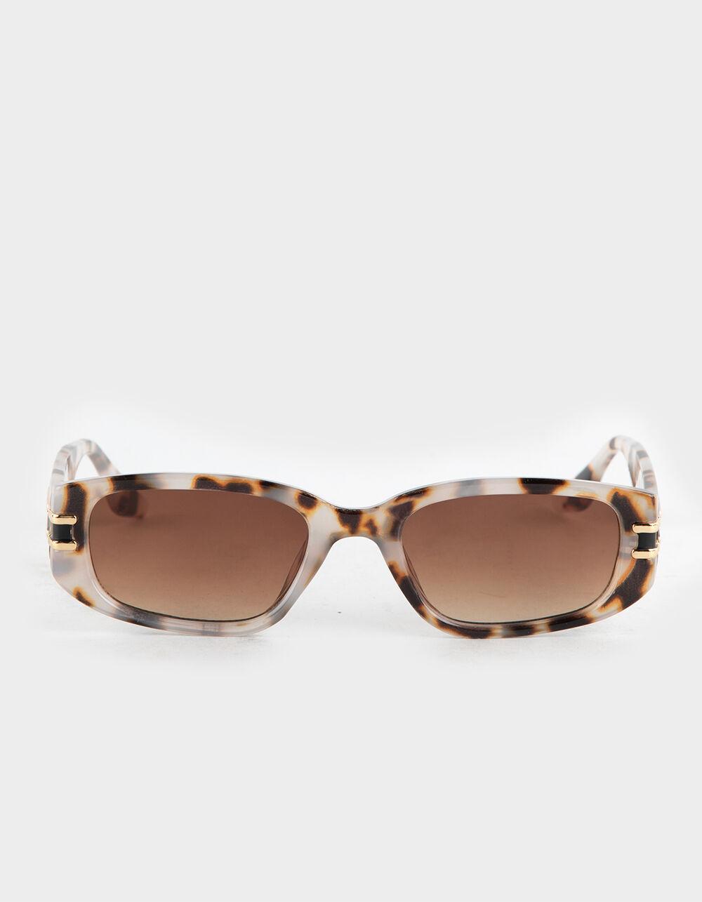RSQ Printed Plastic Rectangle Sunglasses - TORTOISE Product Image