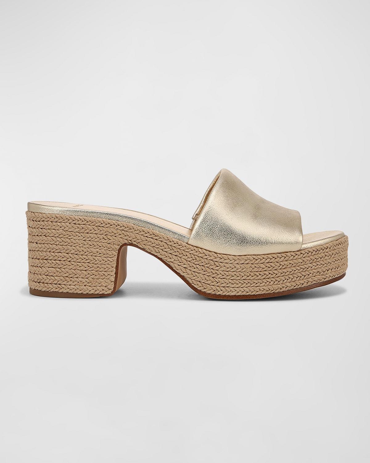 Margo Metallic Espadrille Slide Sandals Product Image