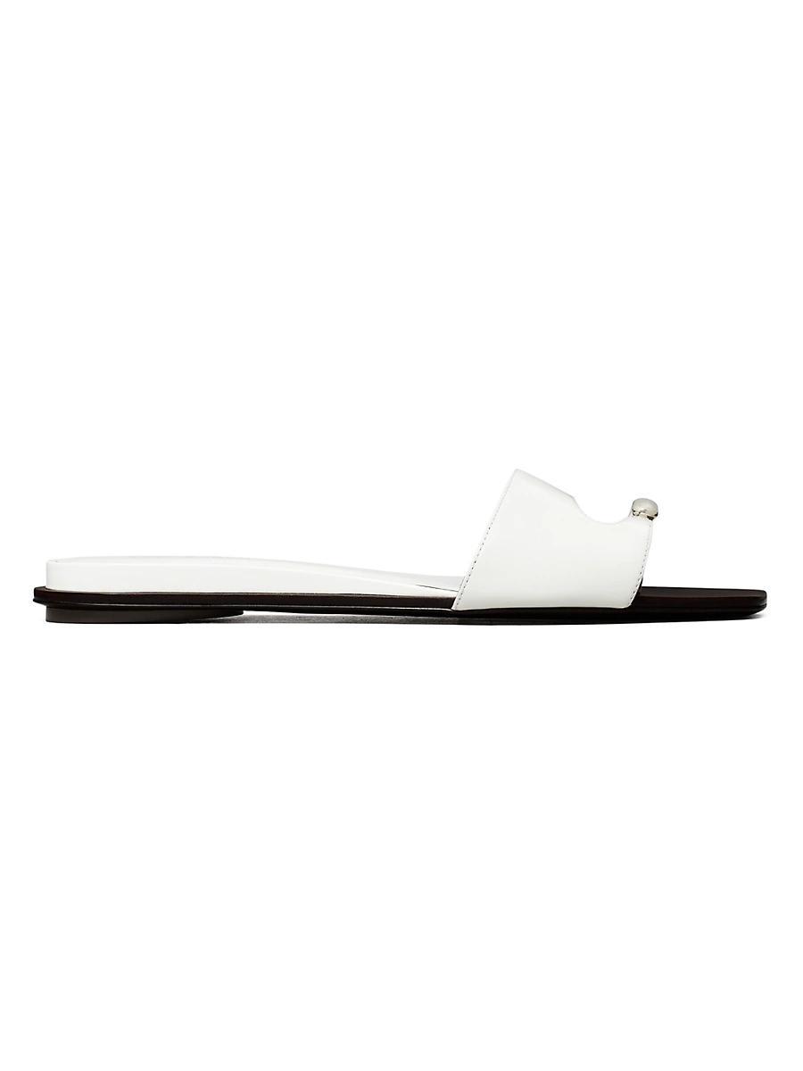 Womens Pierced Leather Slide Sandals Product Image