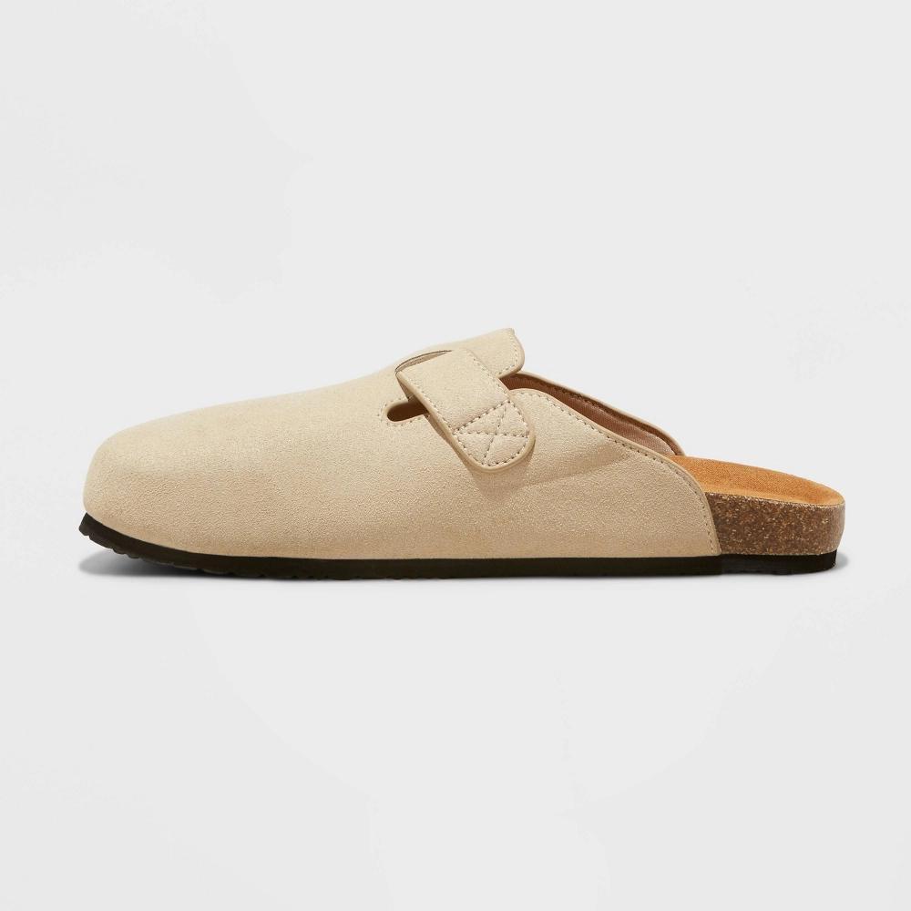 Men's Arthur Suede Clogs - Goodfellow & Co™ Taupe 11: Cushioned Footbed, Buckle Closure Product Image