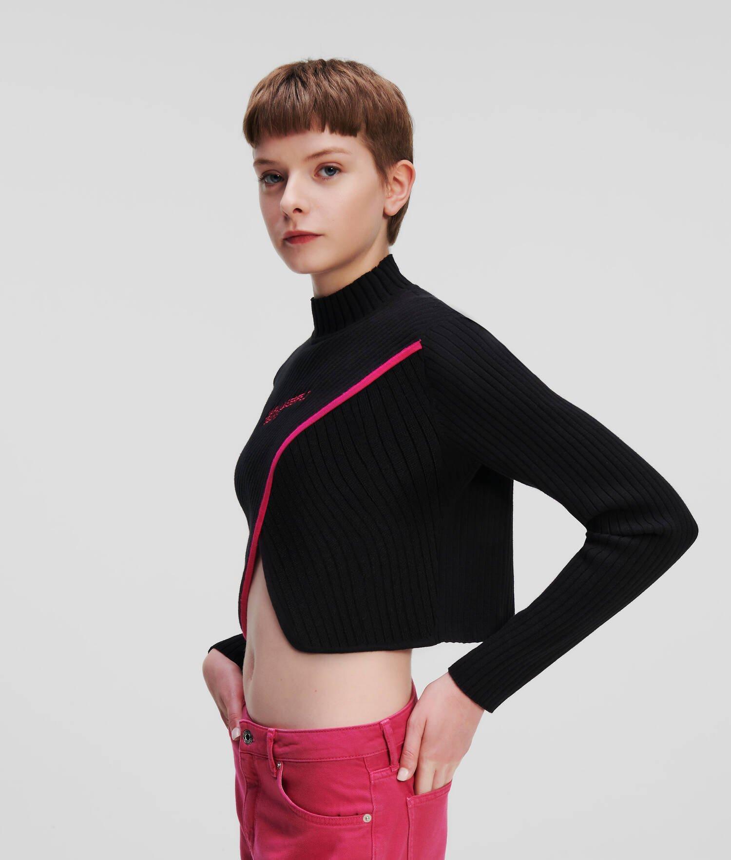 KLJ CROPPED CROSS-FRONT SWEATER Product Image