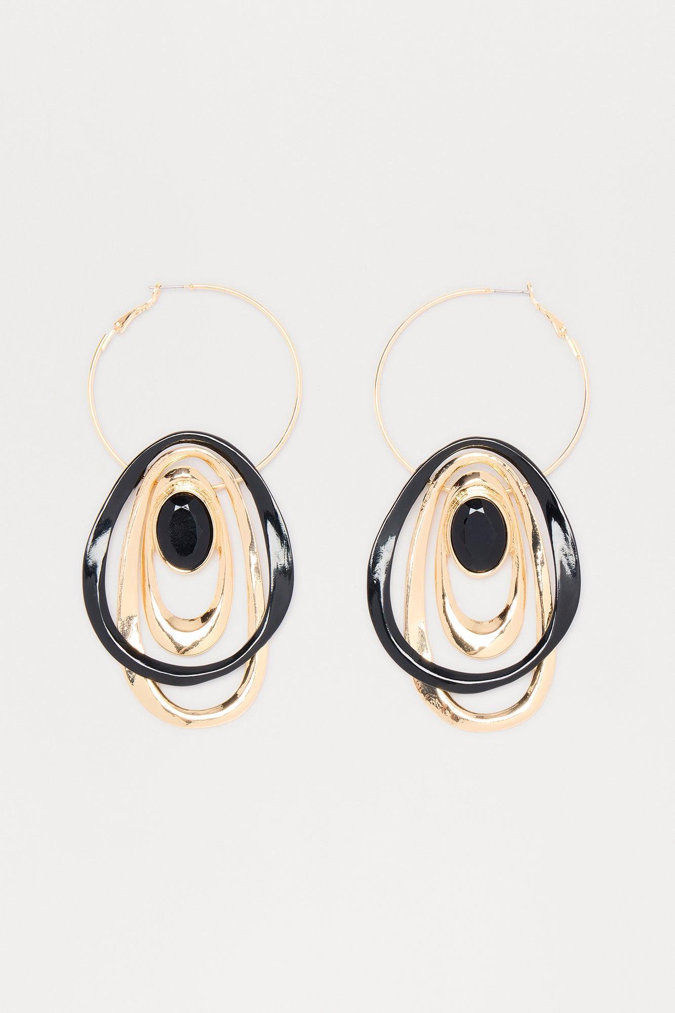Layers Of You Drop Earrings - Gold/Black Female Product Image
