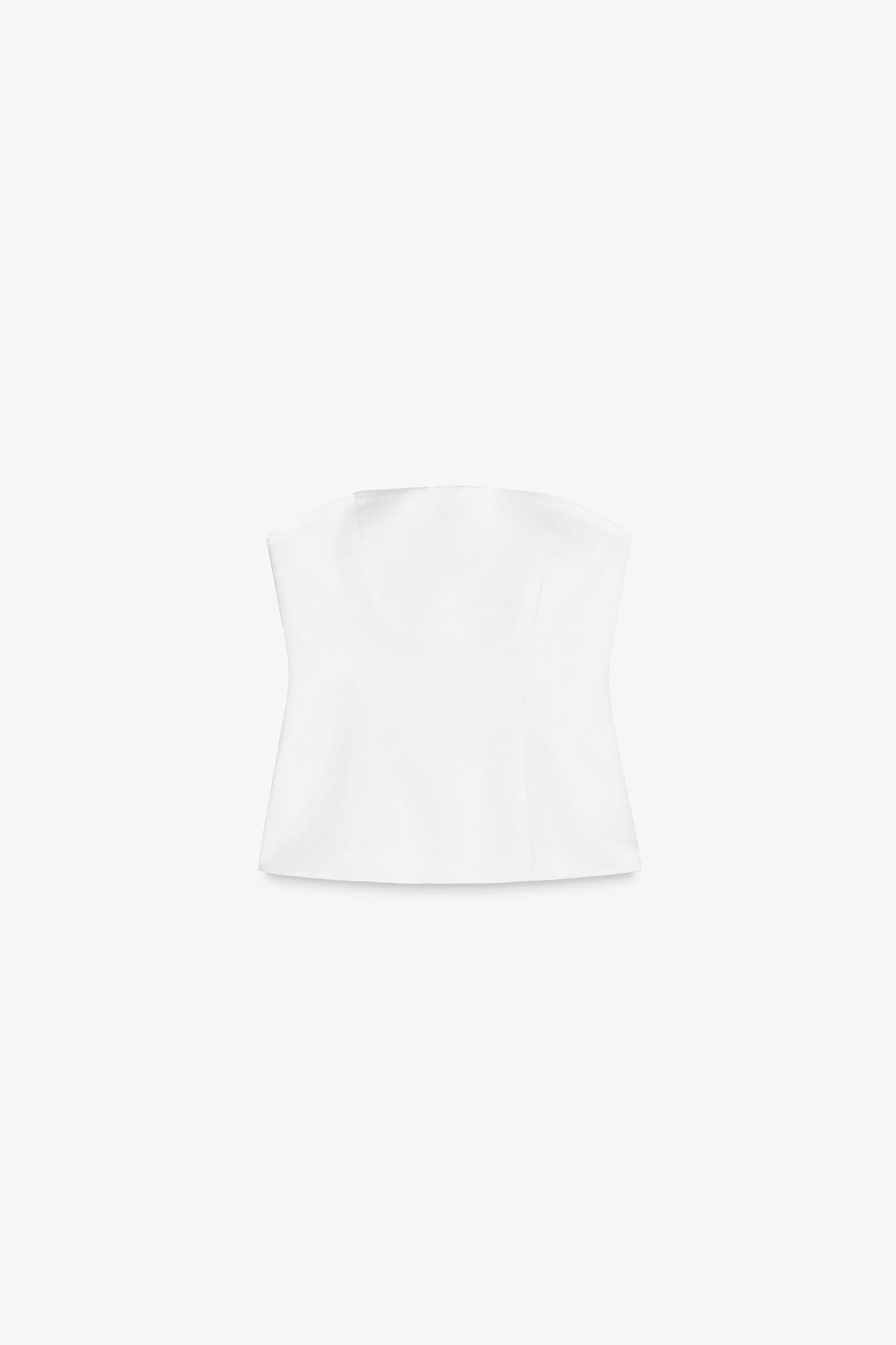 STRAPLESS SATIN EFFECT TOP Product Image
