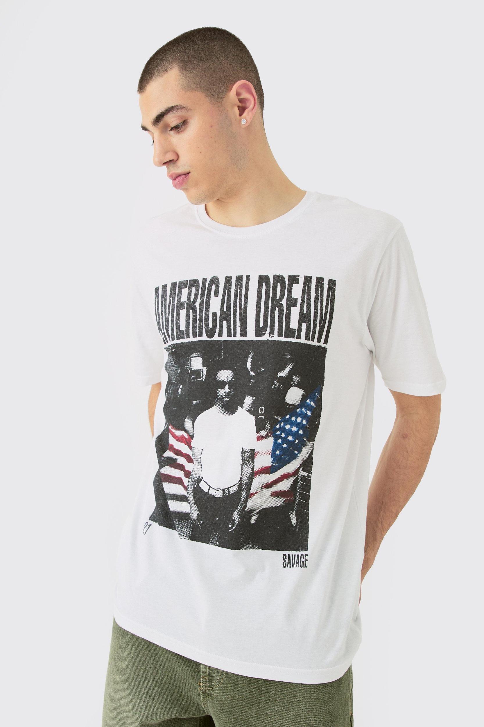 Oversized 21 License Printed T-shirt | boohooMAN USA Product Image