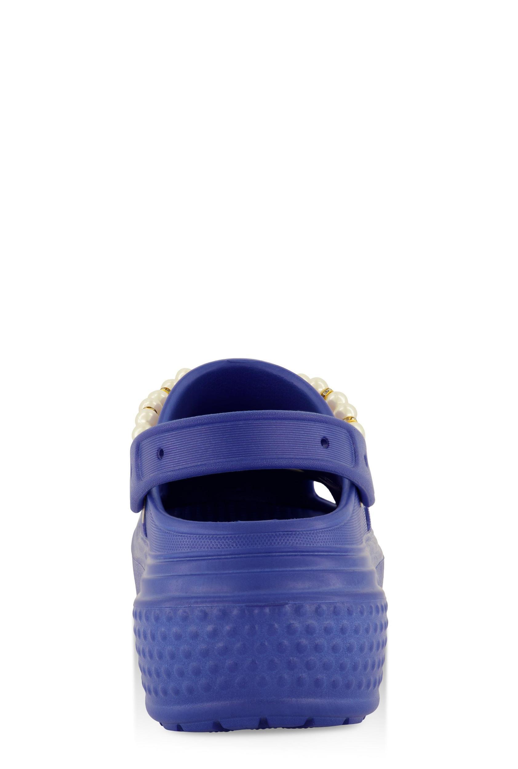 Womens Studded Charm Platform Clogs Product Image
