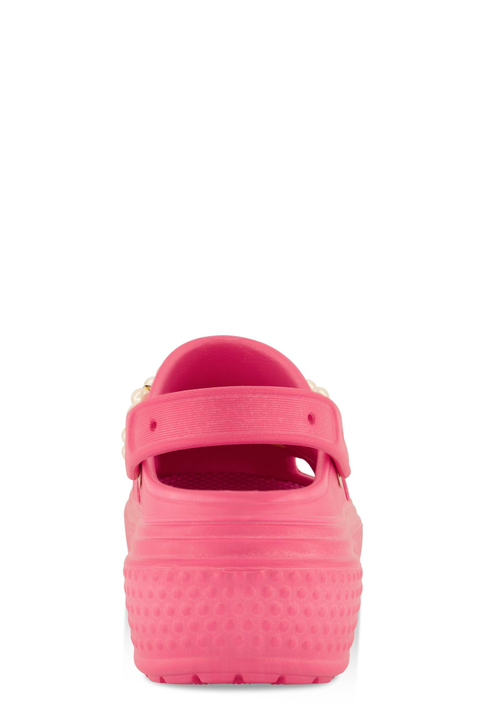 Womens Studded Charm Platform Clogs Product Image