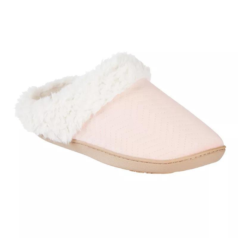 isotoner Louise Quilted Chevron Velour Women's Clog Slippers, Size: Large, Delphinium Product Image
