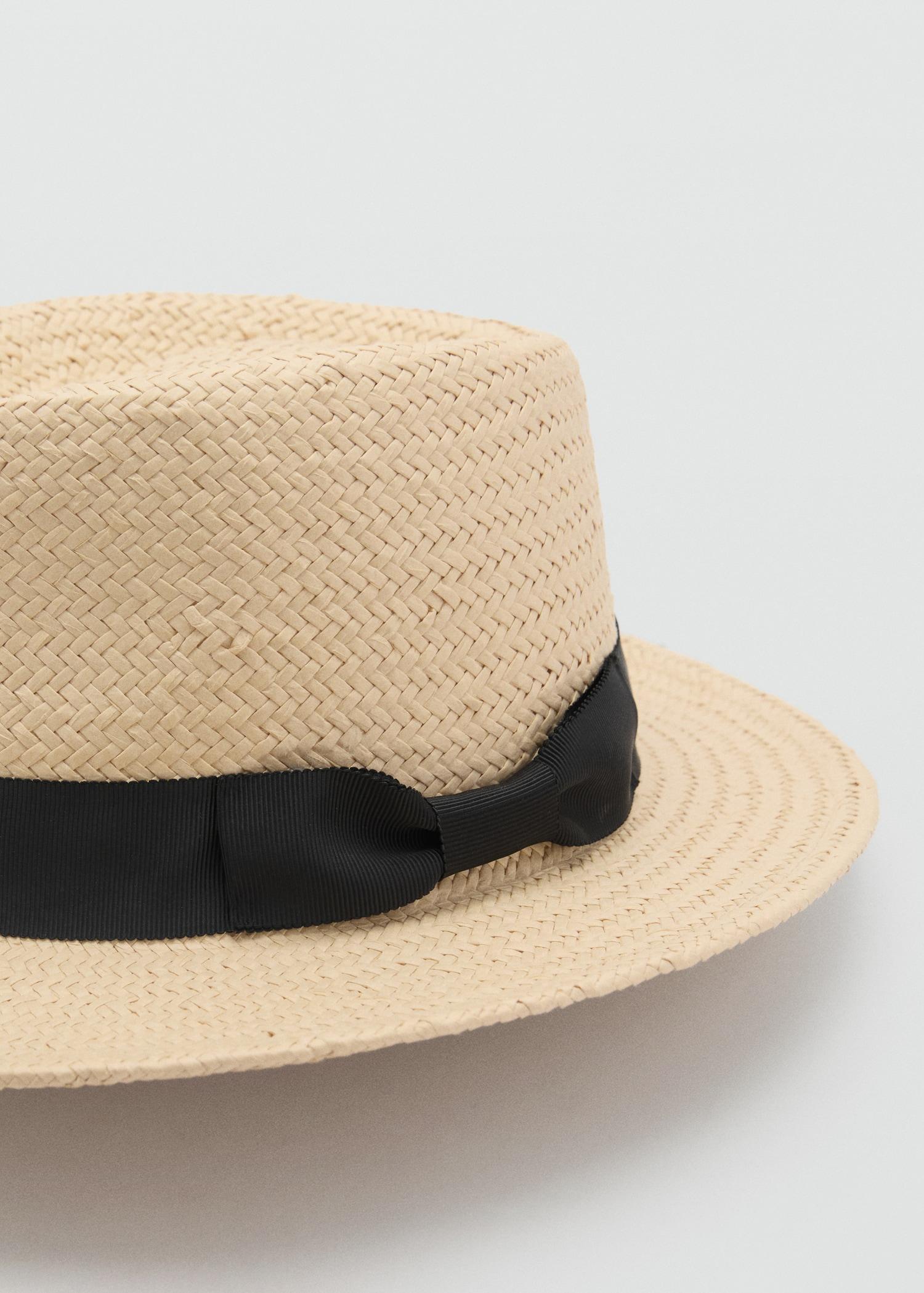 Natural fiber bow hat - Women | MANGO USA Product Image