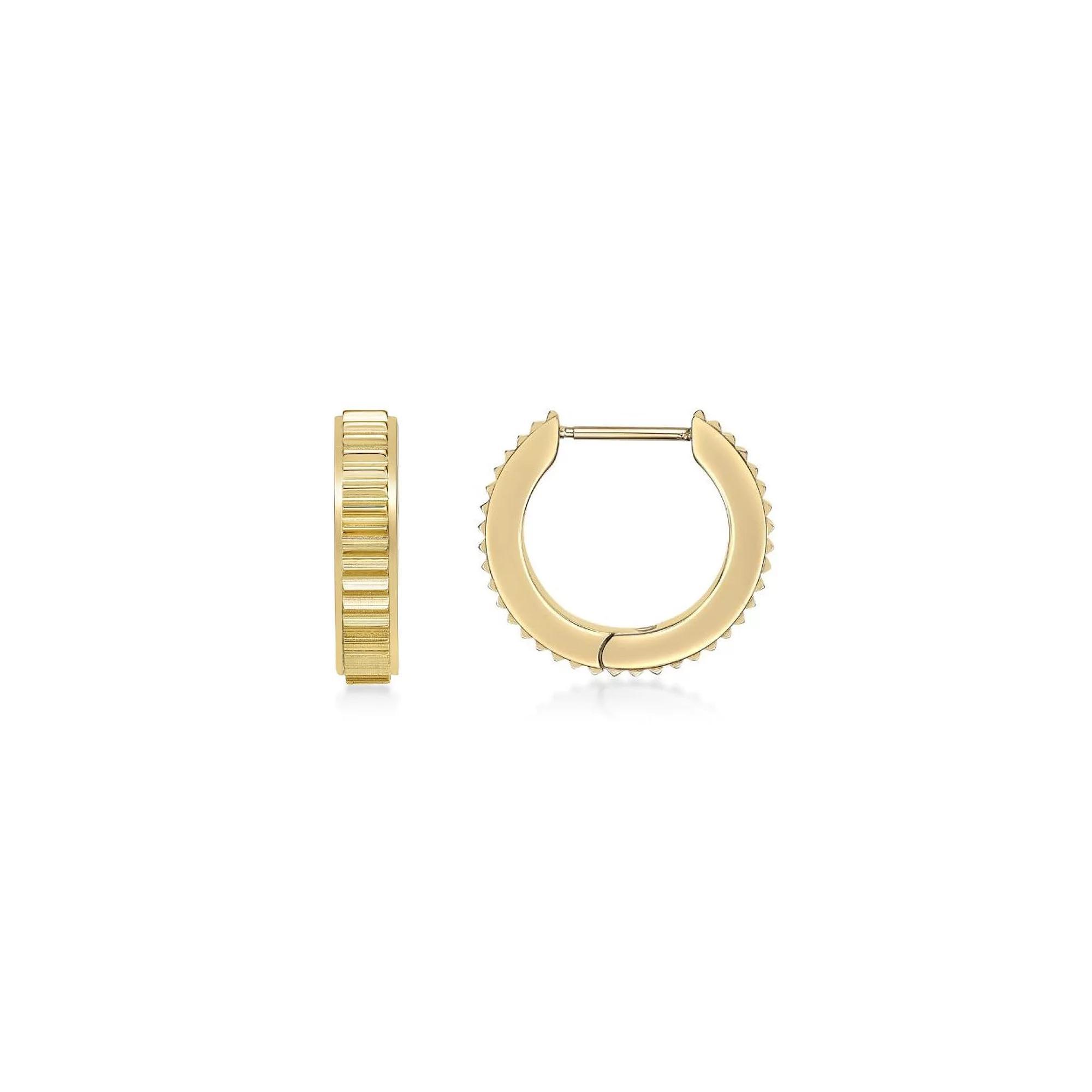 Men's LYNX Ion Plated Ribbed Hoop Earrings, Gold Tone Product Image