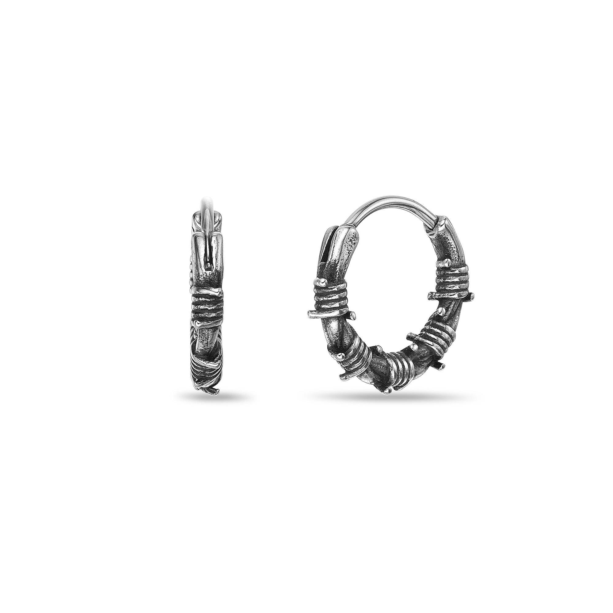 Men's LYNX Stainless Steel Hoop Earrings Product Image