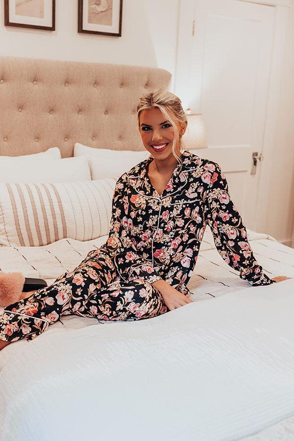 Ready To Wind Down Floral Top In Black Product Image