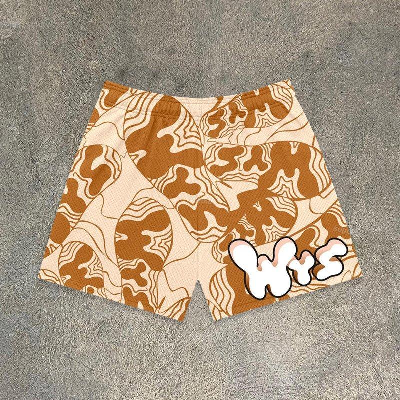 Sopula Fun Footprint Camouflage Print Mesh Shorts Product Image