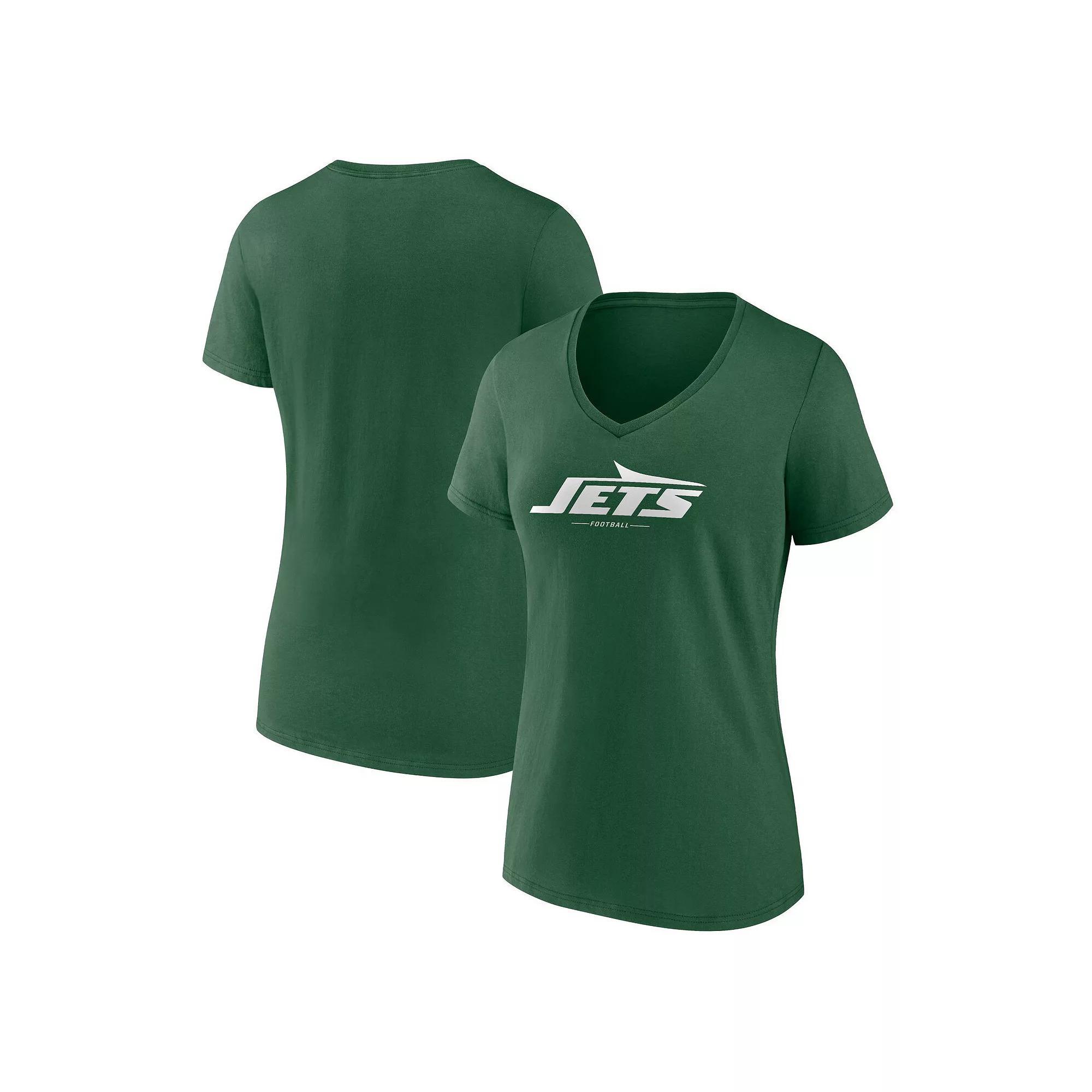 Women's Fanatics  Green New York Jets Team Lock-Up V-Neck T-Shirt, Size: XL Product Image