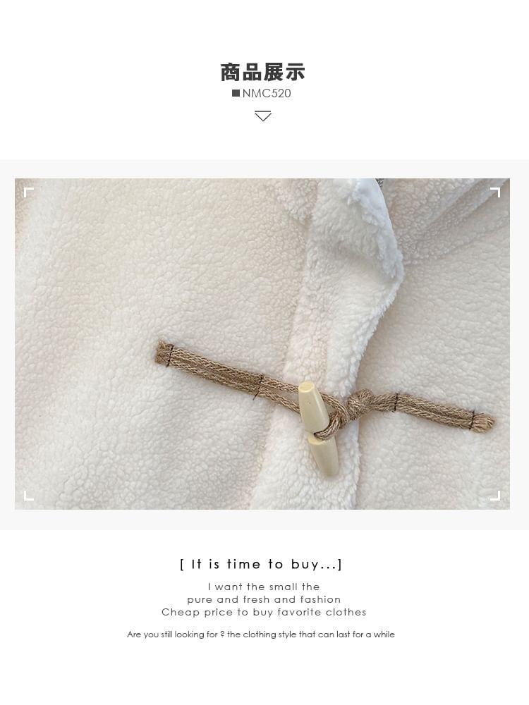 Toggle Stand-Collar Teddy Jacket Product Image
