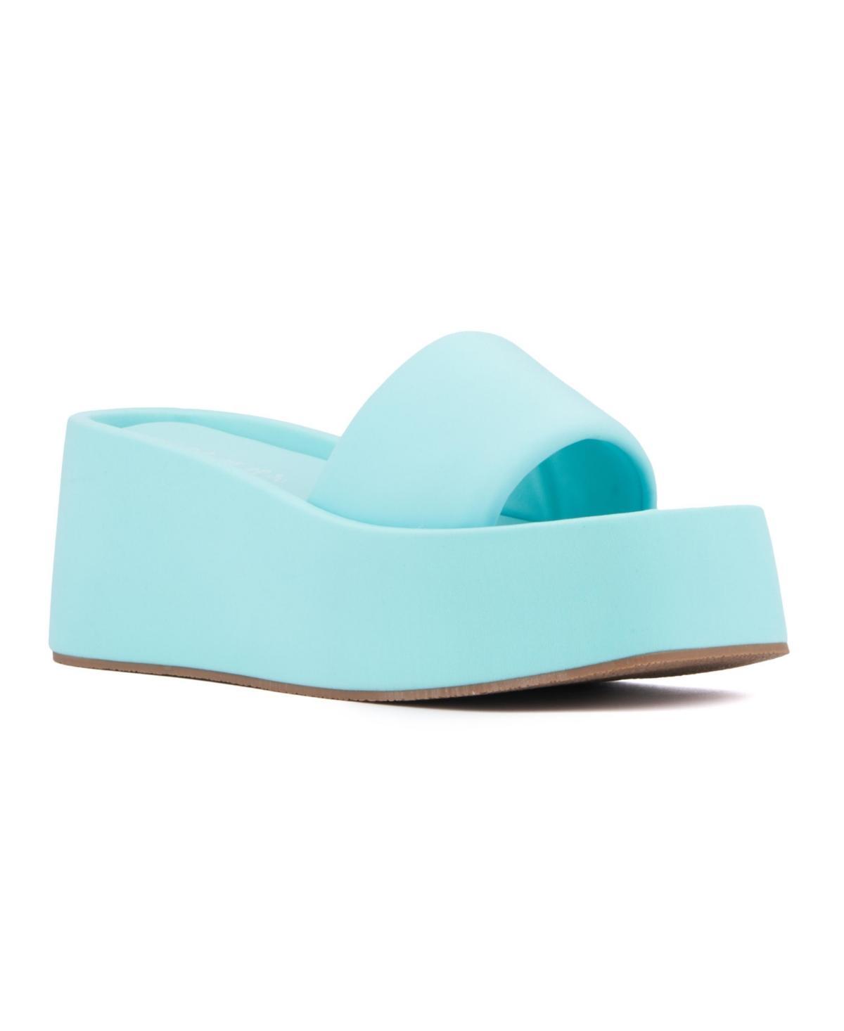 Olivia Miller Women's Uproar Platform Sandals, Size: 10, Light Blue Product Image