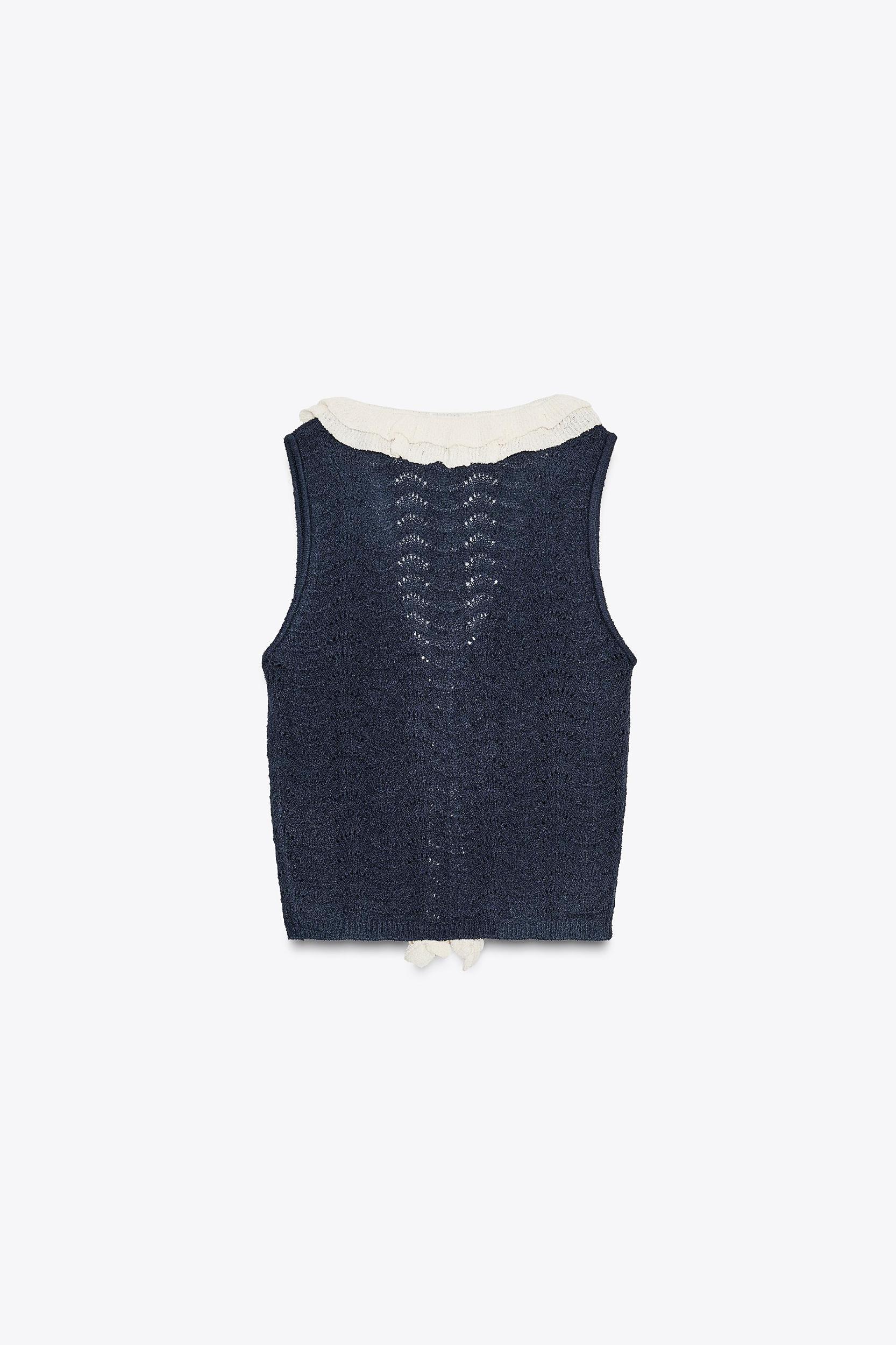 CONTRAST RUFFLE TOP Product Image