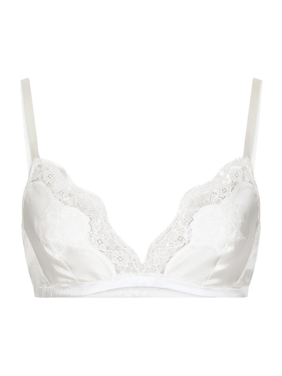 Womens Silk-Blend Lace Triangle Bra Product Image