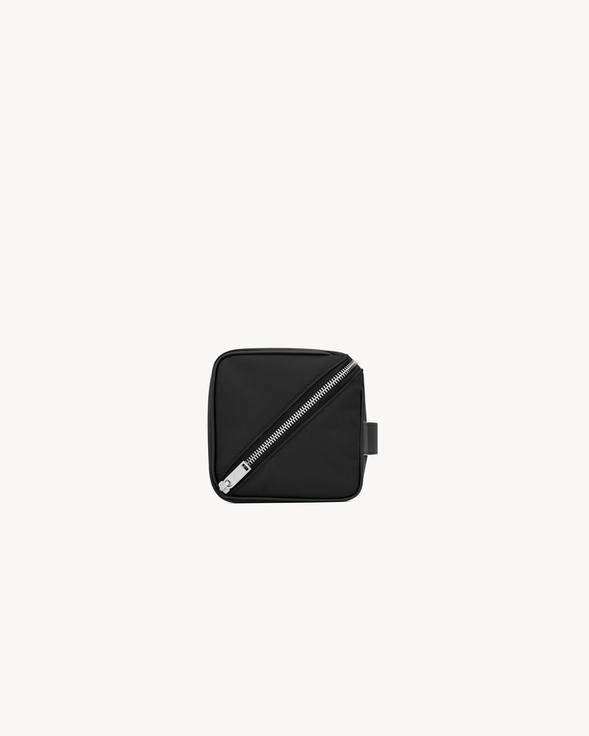 SAINT LAURENT PARIS CUBE CASE IN ECONYL® REGENERATED NYLON | Saint Laurent | YSL.com Product Image